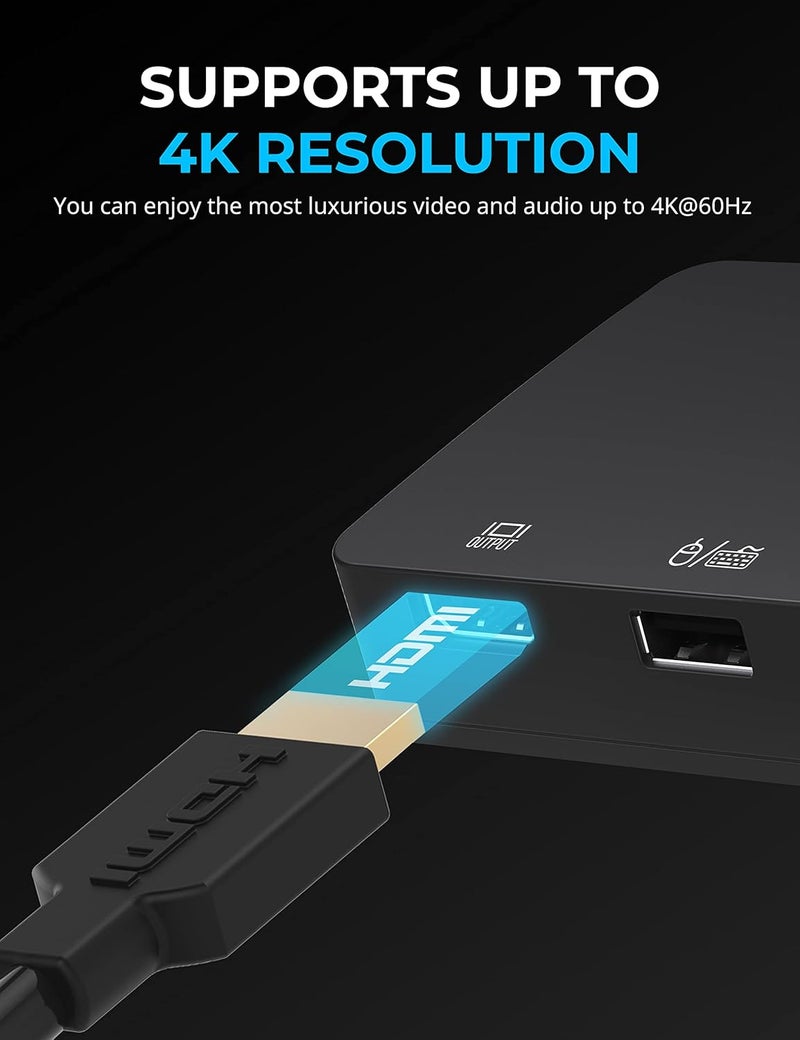 SABRENT مفتاح KVM من SABRENT USBC لجهاز كمبيوتر واحد إلى شاشتين مع طاقة 60 واط USBCKDH - Image 3