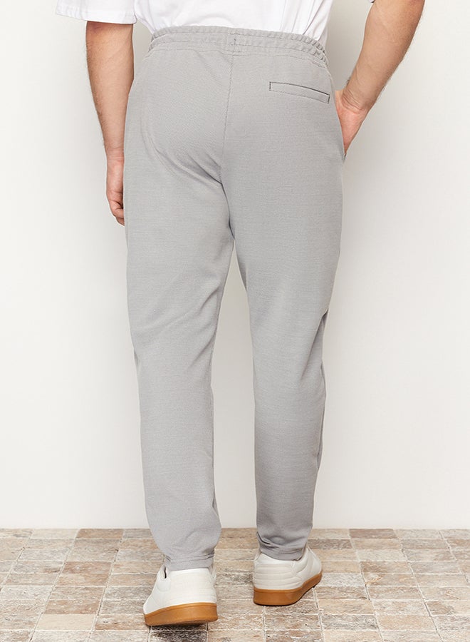 trendyol Gray Jogger Fit Lace Waist Textured Knitted Comfortable Trousers TMNSS24PL00007 - Image 5