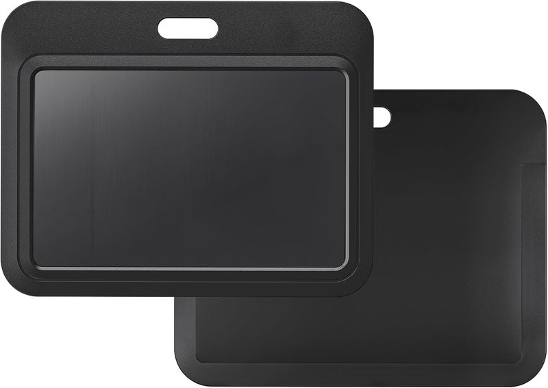 Uniclife 1 Pack Sliding ID Badge Holder Black Horizontal Hard Plastic Case with Clear Window Card Protector Pouch for Office School ID Credit Cards Proximity Key Cards Driver’s Licenses and Passes - Image 1