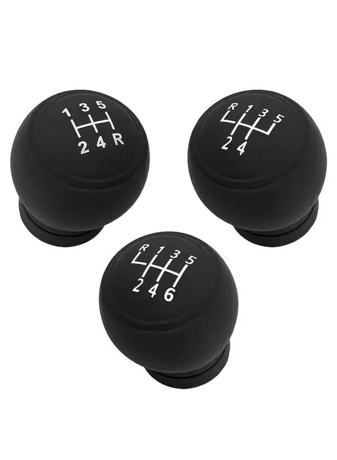 Black Circular Manual 5 Speed Silicone Gear Shift Knob Cover Anti Slip Shifter Labeled Gears R 1 2 3 4 5 Reverse Easy Install Soft Car Upgrade For Sedan Truck SUV - Image 1