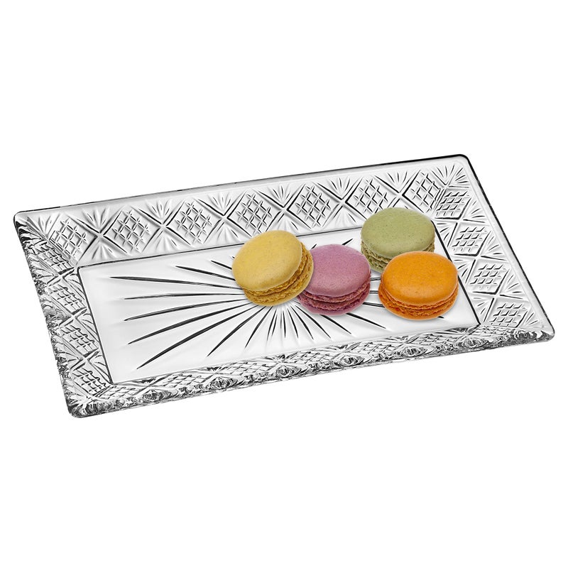 Godinger صينية كريستال مستطيلة من جودينجر دبلن، 12 بوصة × 6.5 بوصة - Image 2