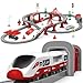 Wdmiya Train Sets for Toddlers 104 Pcs Trains Toy with Battery Operated Tracks Magnetic Connection Compatible with Thomas Brio Christmas Toy Gifts for 3 4 5 6 7 8 Years Old City Red 104 Pcs - Image 2