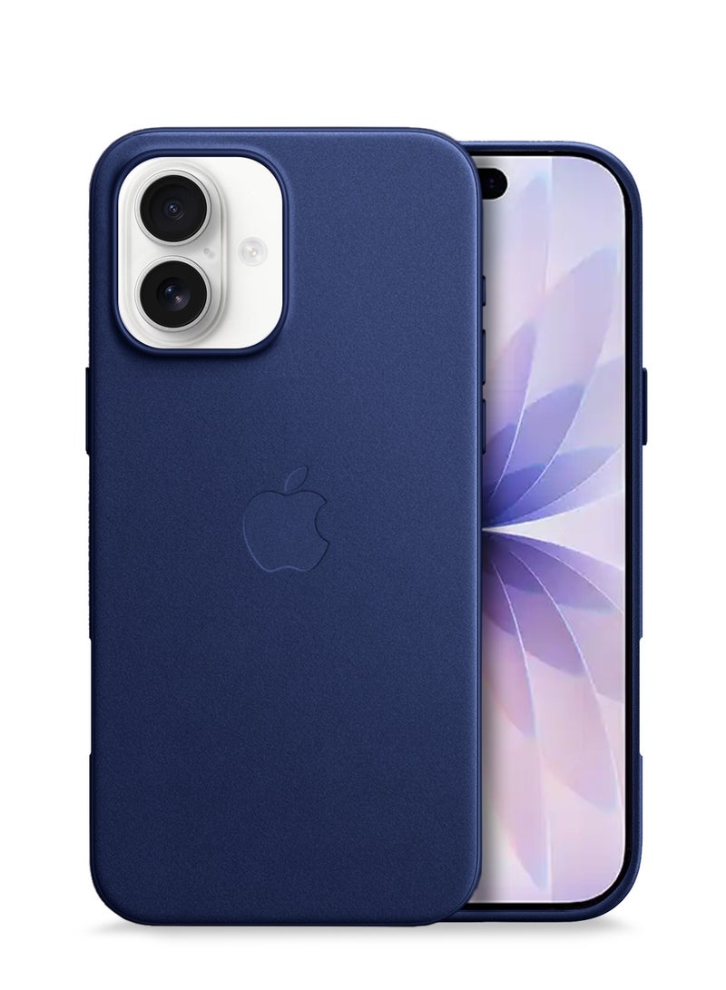 Wtech Apple iPhone 17 5G 2025 Luxury Leather Magnetic Wireless Charging Case Original MagSafe Shockproof Case Cover (MCMPMN) - Storm Blue - Image 1