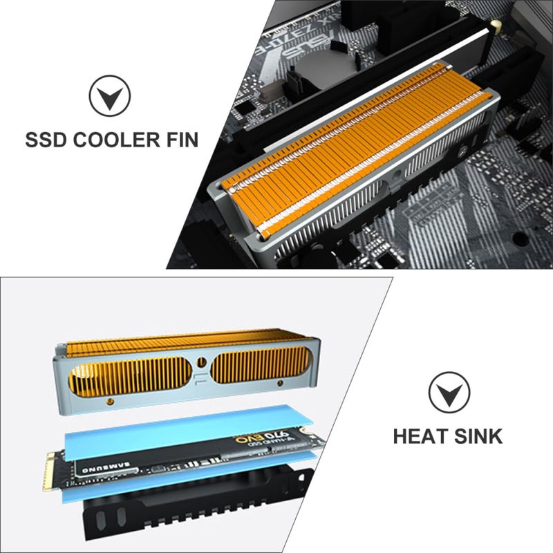 مُبرد SSD من البرونز لتبديد حراري مُحسن تبريد فعّال للأقراص أحادية وثنائية الجوانب - Image 3