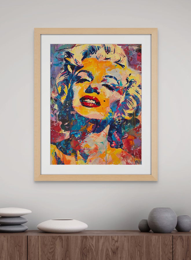 Art Decor Art Decor Marilyn Monroe Colorful Pop Art Portrait Painting Fine Art Frame with Matboard Modern Art Wall Art Wall Décor for Living Room Bedroom Home Office Gifting - Image 1