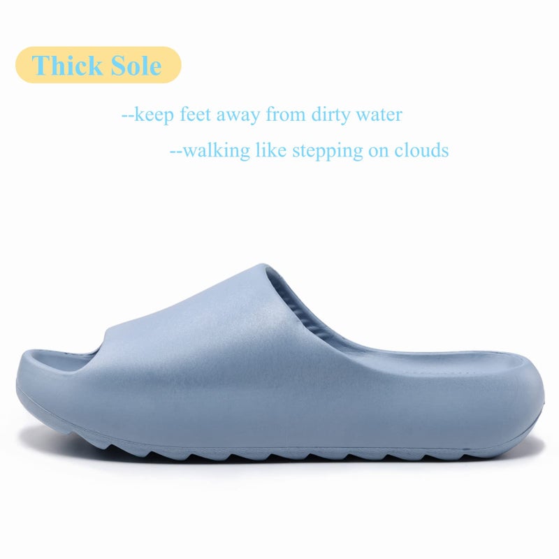 Cushioned Non-Slip Waterproof EVA Slides for Women Men and Kids, Soft Thick Sole Shower Sandals - Image 2