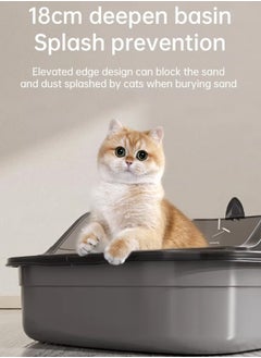Generic Cat Litter Tray Box,Litter Box with High Side,Anti-Splashing Cats Litters Pan,Kitten Toilet with Litter Sifting Scoop,with Free Scoop Kitten Detachable Rim Easy Cleaning  - Image 5