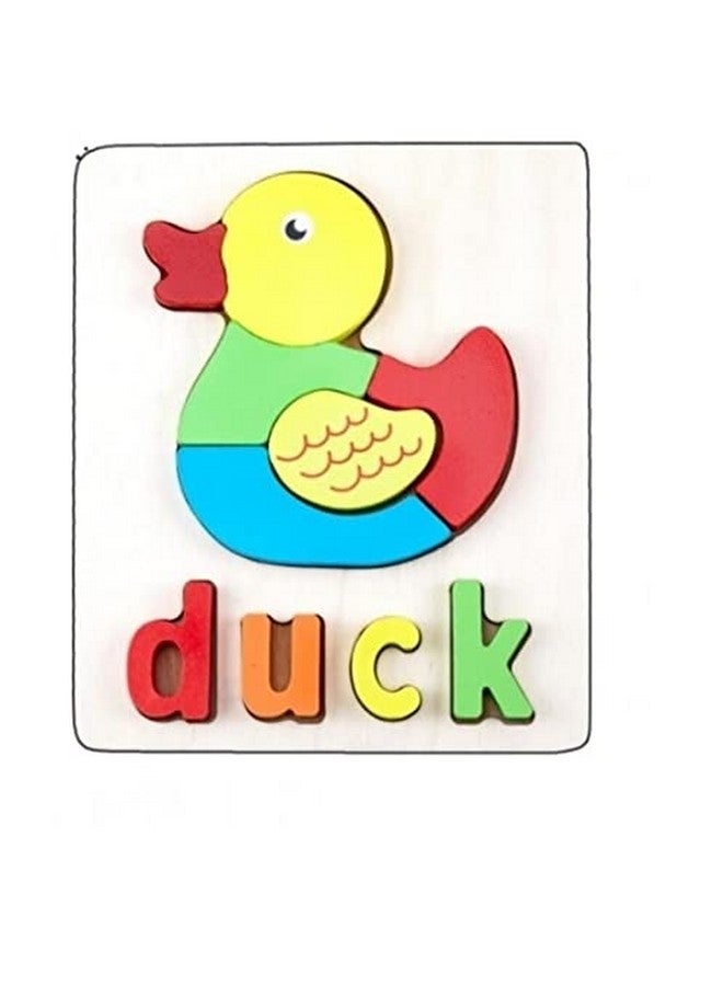 سمونيو لعبة تركيب الصور المقطوعة الخشبية ثلاثية الأبعاد المصنوعة يدويًا للأطفال من سن 3 سنوات فما فوق؛ مكعبات لعب متعددة الألوان لتعلم الحروف الأبجدية والأرقام للأولاد والبنات (15 سم × 18 سم، 3 طيور) - Image 3