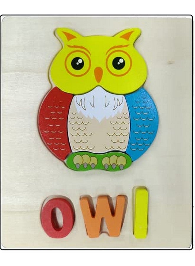 سمونيو لعبة تركيب الصور المقطوعة الخشبية ثلاثية الأبعاد المصنوعة يدويًا للأطفال من سن 3 سنوات فما فوق؛ مكعبات لعب متعددة الألوان لتعلم الحروف الأبجدية والأرقام للأولاد والبنات (15 سم × 18 سم، 3 طيور) - Image 4