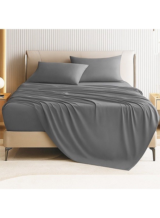 Tiba Buy Two get Two, 2 double face winter quilt+ 2 Flat bed sheet set, 160*235 cm, Gray &Yellow - Image 2