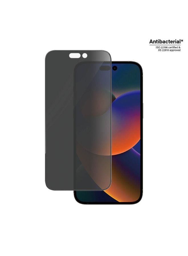 PanzerGlass PRIVACY Screen Protector for Apple iPhone 14 Pro Max 2022 6.7" - Black Frame - Image 1