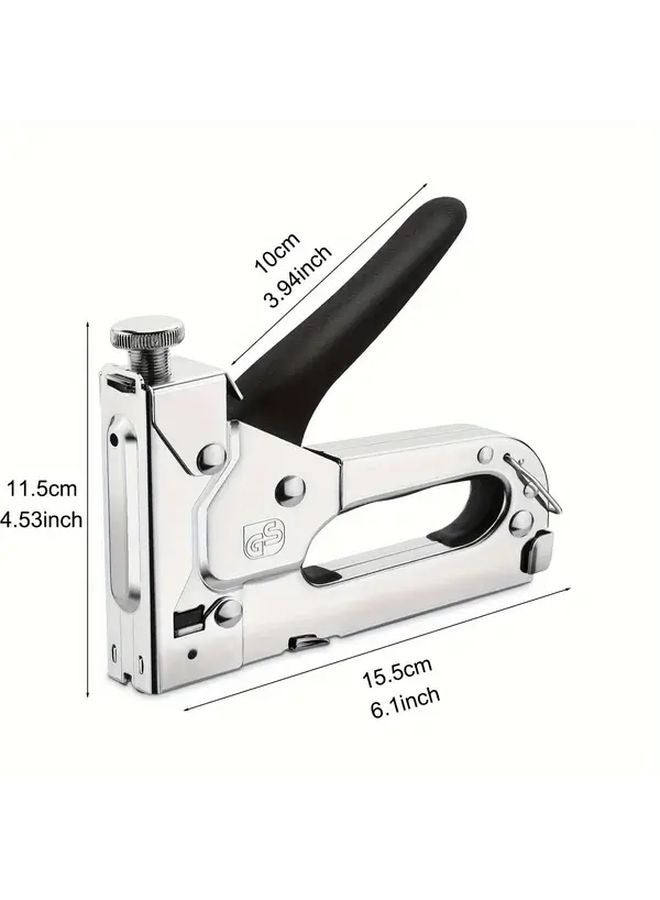Silvery Heavy Duty 3 in 1 Staple Gun Set with 800 Staples for Woodworking Furniture and Doors - Image 3