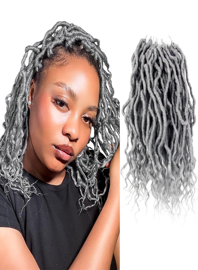 BOHOBABE Faux Locs Crochet Hair 10 Inch, Boho Soft Crochet Locs with Curly Ends, Short Grey Bohemian Goddess Locs Crochet Braids for Black Women (6 Packs, Gray) - Image 1