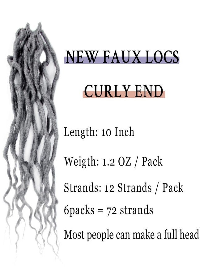 BOHOBABE Faux Locs Crochet Hair 10 Inch, Boho Soft Crochet Locs with Curly Ends, Short Grey Bohemian Goddess Locs Crochet Braids for Black Women (6 Packs, Gray) - Image 3