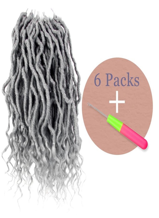 BOHOBABE Faux Locs Crochet Hair 10 Inch, Boho Soft Crochet Locs with Curly Ends, Short Grey Bohemian Goddess Locs Crochet Braids for Black Women (6 Packs, Gray) - Image 4