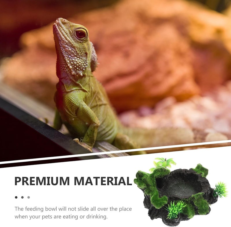 Decorative Reptile Bowl Resin Feeding Dish Water Dish for Terrarium Turtles Lizards Safe Use Pet Accessory - Image 3
