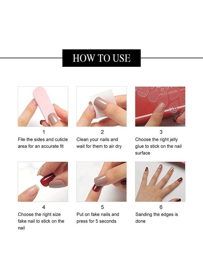 Tyemp Christmas Press On Nails Short, French Christmas Fake Nails Square Coffin Press On Nail Tips With Xmas Tree Winter Designs Full Cover False Acrylic Nails Glossy For Women Girls 24Pcs  - Image 4