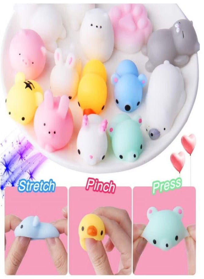 16 Pcs Mochi Animals Toys Lovely Mochi Cat Stress Relief Toys Mochi Animals Toys Mini Animals Cat Easter Gifts - Image 1
