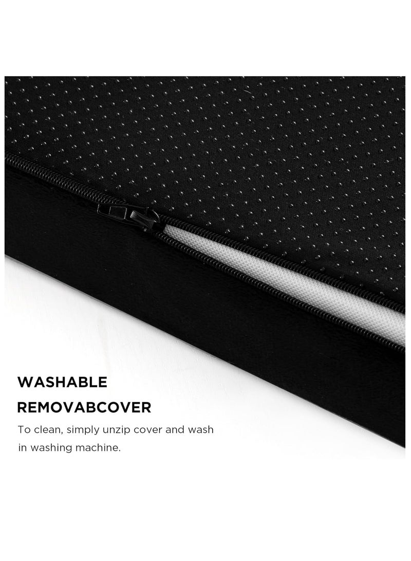 XiuWoo 3-Tier Adjustable Under Desk Foot Rest, Adjustable Memory Foam Footrest, Foot Stool, Foot Massage Pad with Washable Cover, Warmer Feet Pocket, 3 Height Options for Office Gaming Work Use - Image 2