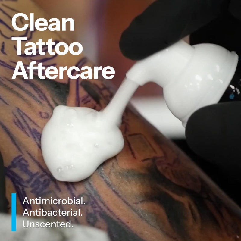 H2Ocean Blue Green Foam Soap - Foam Antibacterial Aftercare - Tattoo Care with Aloe Vera - Travel-Size Tattoo Moisturizer Soap - 1.7 oz - Image 2