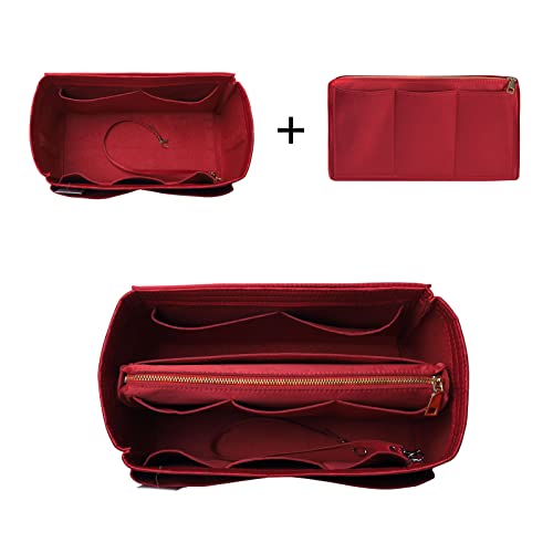 ZTUJO Purse Organizer Insert, Felt Bag Organizer with Metal Zipper, Handbag & Tote Shaper, For Speedy Neverfull Tote, 7 Sizes(Medium, Ruby) - Image 5