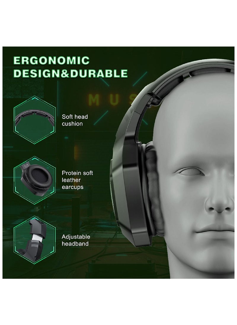 onikuma - K10 2.4G Gaming Headset With Green Light Folding Hidden High Quality Omnidirectional Microphone For Ps5 And Ps4 For Xbox One Pc - Image 1