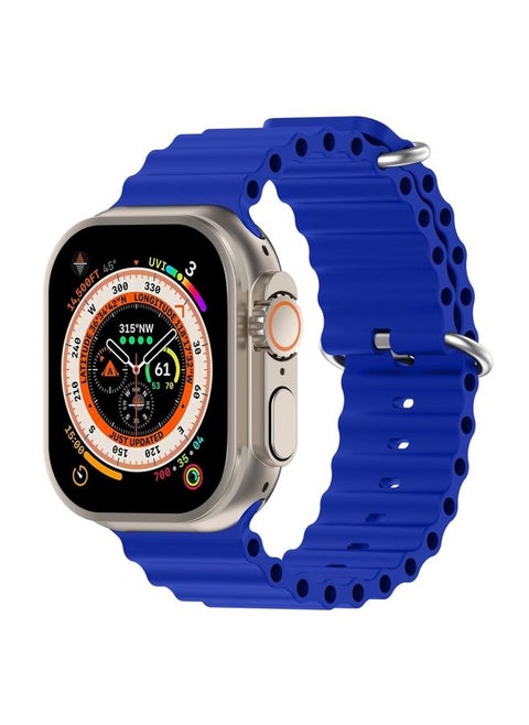 Replacement Strap Ocean Silicone Watch Band For Apple Watch Ultra 49mm / Series 8&7 45mm / SE 2&6&SE&5&4 44mm Sapphire Blue