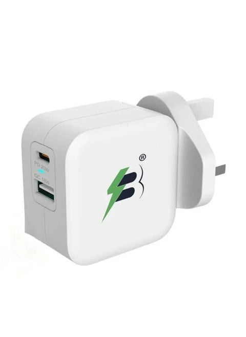 Spark Berry Wall Charger, 2-Port, 38 Watt (White and Black)