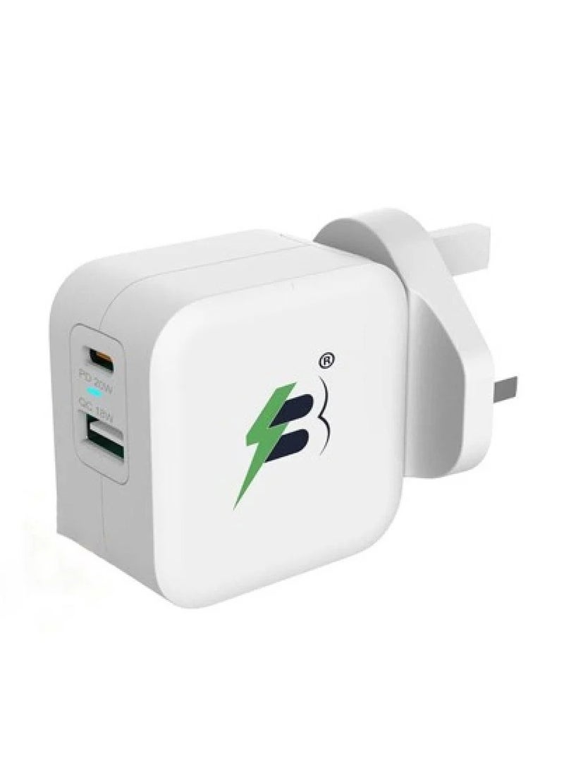 Spark Berry - Spark Berry Wall Charger, 2-Port, 38 Watt (White and Black) - Image 1