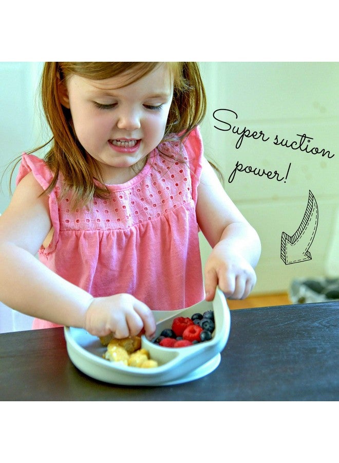 Sage Spoonfuls 7-Piece Feeding Set Suction Plate and Reusable Baby Food Pouches for Babies and Toddlers, 100% Silicone Divided Plate with Suction Base, 6-Pack BPA Free 7oz Reusable Food Pouches - Image 4