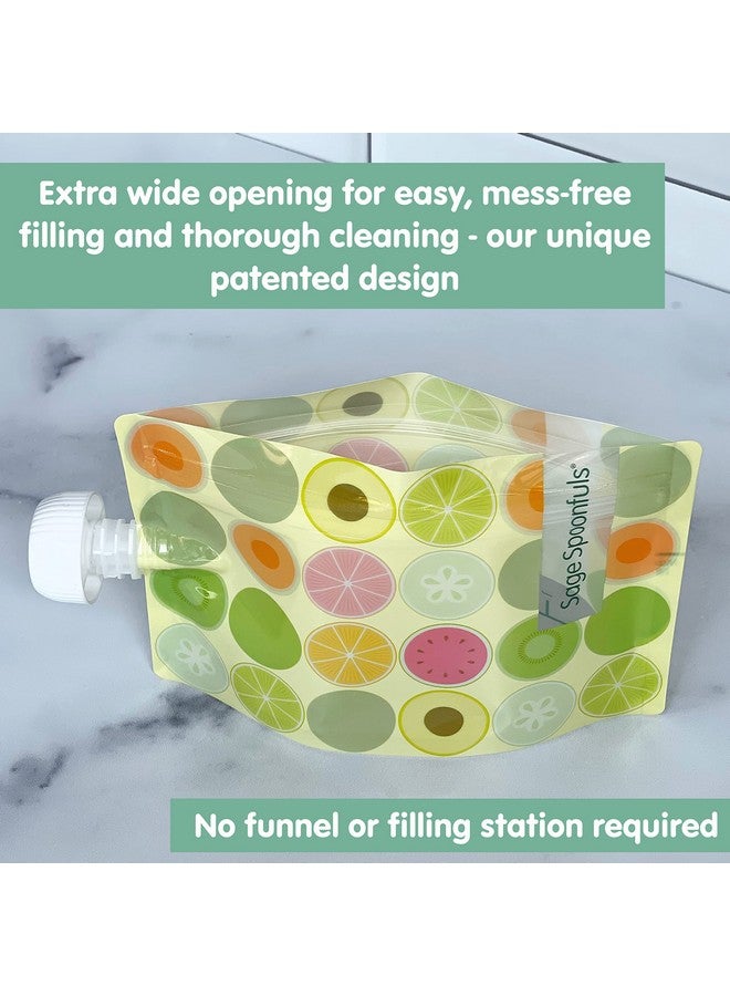 Sage Spoonfuls 7-Piece Feeding Set Suction Plate and Reusable Baby Food Pouches for Babies and Toddlers, 100% Silicone Divided Plate with Suction Base, 6-Pack BPA Free 7oz Reusable Food Pouches - Image 3