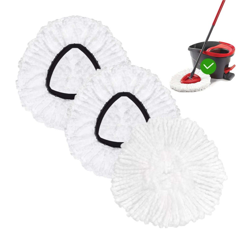 FOOKCIAN 3 Pack Spin Mop Replacement Head Mop Refill Compatible with Oceda Triangle Swivel Mops Microfiber Swivel Mop RefillDeep CleanMachine Washable and Easy to Replace - Image 3