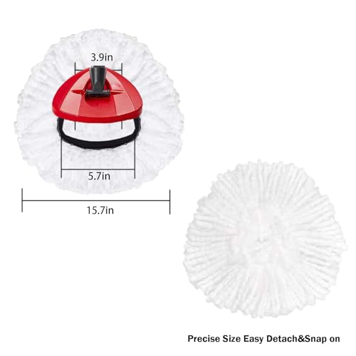 FOOKCIAN 3 Pack Spin Mop Replacement Head Mop Refill Compatible with Oceda Triangle Swivel Mops Microfiber Swivel Mop RefillDeep CleanMachine Washable and Easy to Replace - Image 5