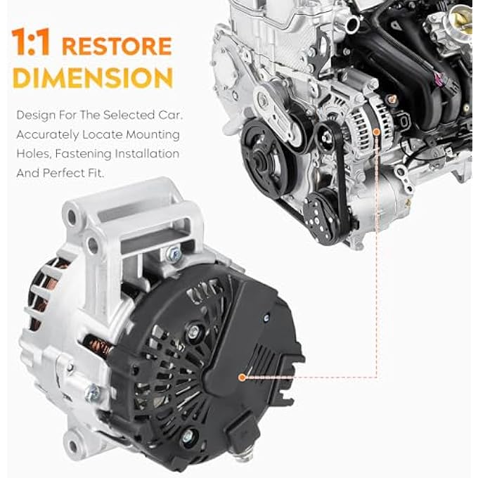 AEagle New Alternator for Buick Regal L4 2.4L 2012 2015-2017, Chevy Equinox 2.4L 2010-2017, GMC Terrain 2.4L 2010-2017, 13500315 TG12C067 - Image 3