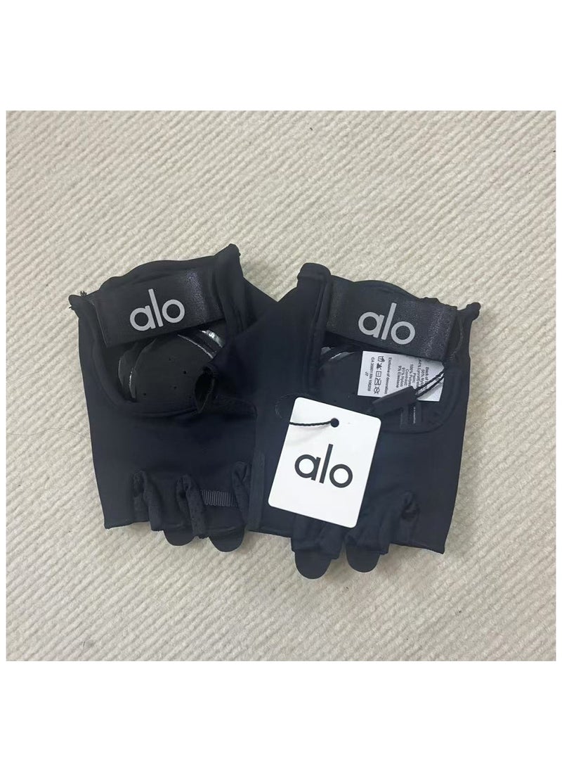 alo - aloyoga yoga gloves for men and women cross-border anti-slip anti-cocoon wear-resistant breathable fitness half-finger gloves riding - Image 1