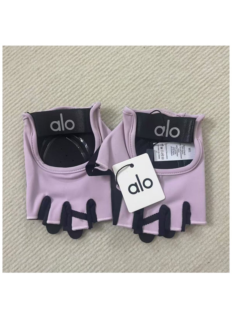 alo - aloyoga yoga gloves for men and women cross-border anti-slip anti-cocoon wear-resistant breathable fitness half-finger gloves riding - Image 1