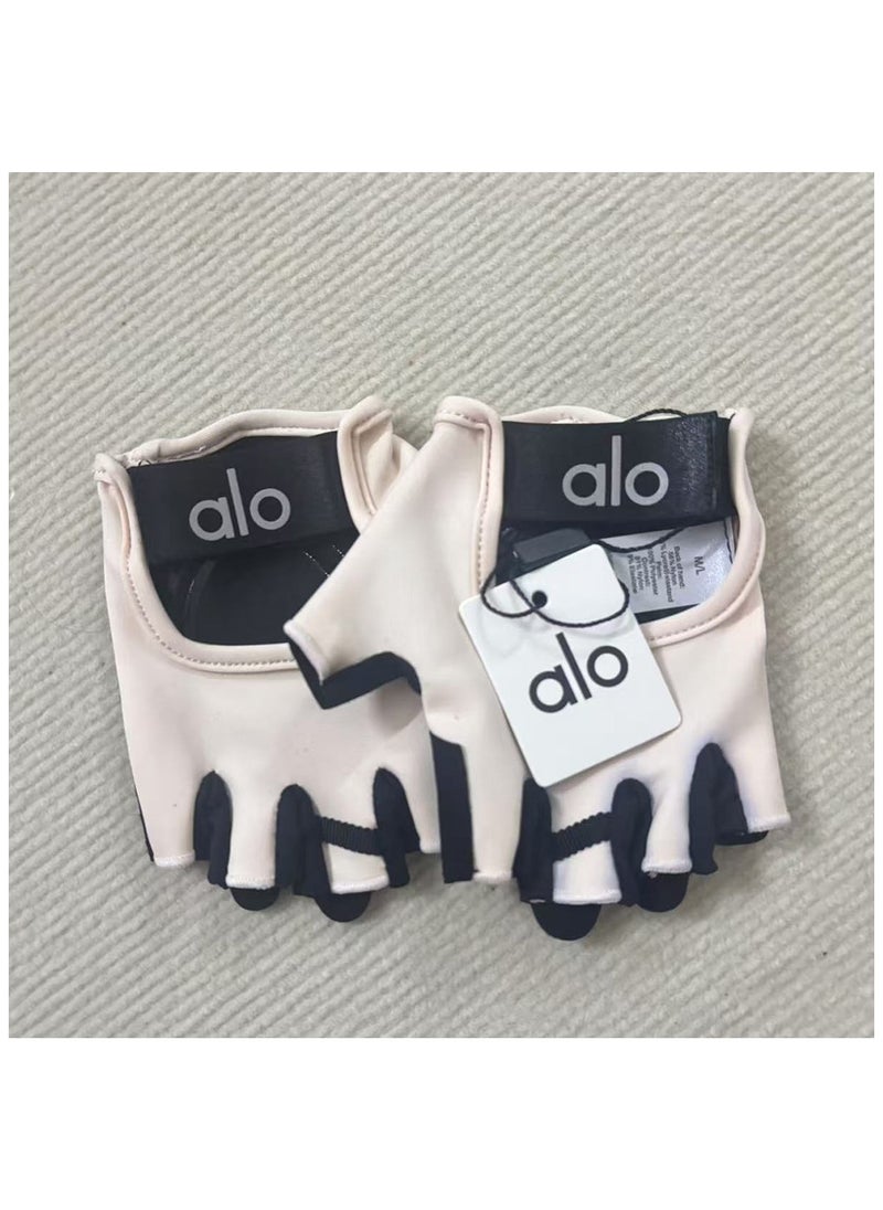 alo - aloyoga yoga gloves for men and women cross-border anti-slip anti-cocoon wear-resistant breathable fitness half-finger gloves riding - Image 1