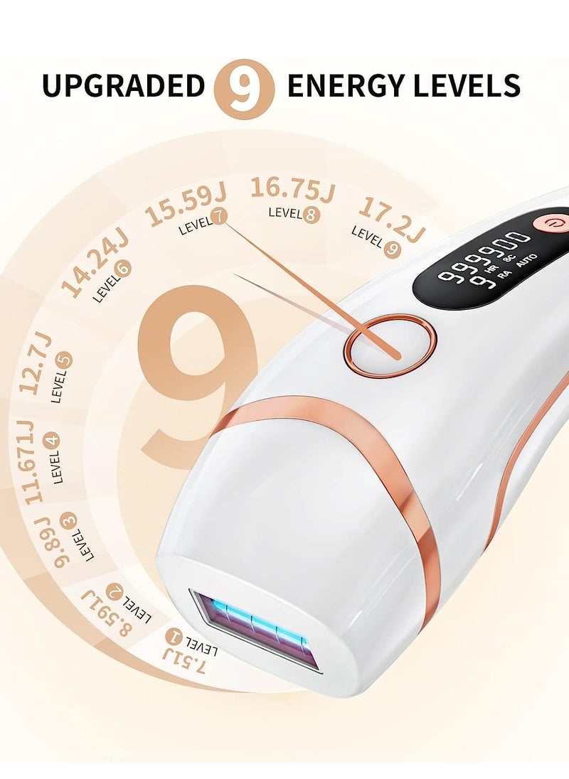 JOOYEE Laser Hair Removal Devices for Women and Men, 3-in-1 At-Home 9 Levels Upgrade 999900 Flashes for Face Armpit Arm Bikini Line Leg Whole Body  - Image 4
