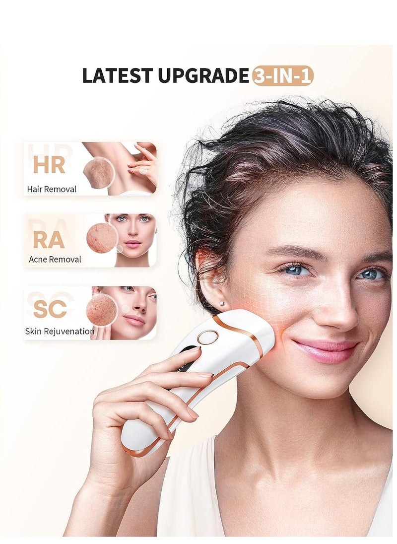 JOOYEE Laser Hair Removal Devices for Women and Men, 3-in-1 At-Home 9 Levels Upgrade 999900 Flashes for Face Armpit Arm Bikini Line Leg Whole Body  - Image 3