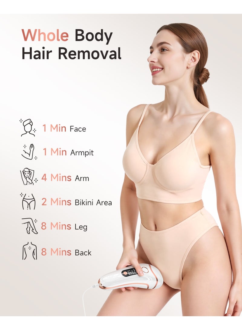 JOOYEE Laser Hair Removal Devices for Women and Men, 3-in-1 At-Home 9 Levels Upgrade 999900 Flashes for Face Armpit Arm Bikini Line Leg Whole Body - Image 3