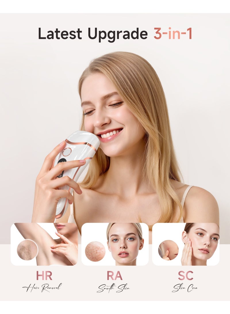 JOOYEE Laser Hair Removal Devices for Women and Men, 3-in-1 At-Home 9 Levels Upgrade 999900 Flashes for Face Armpit Arm Bikini Line Leg Whole Body - Image 4