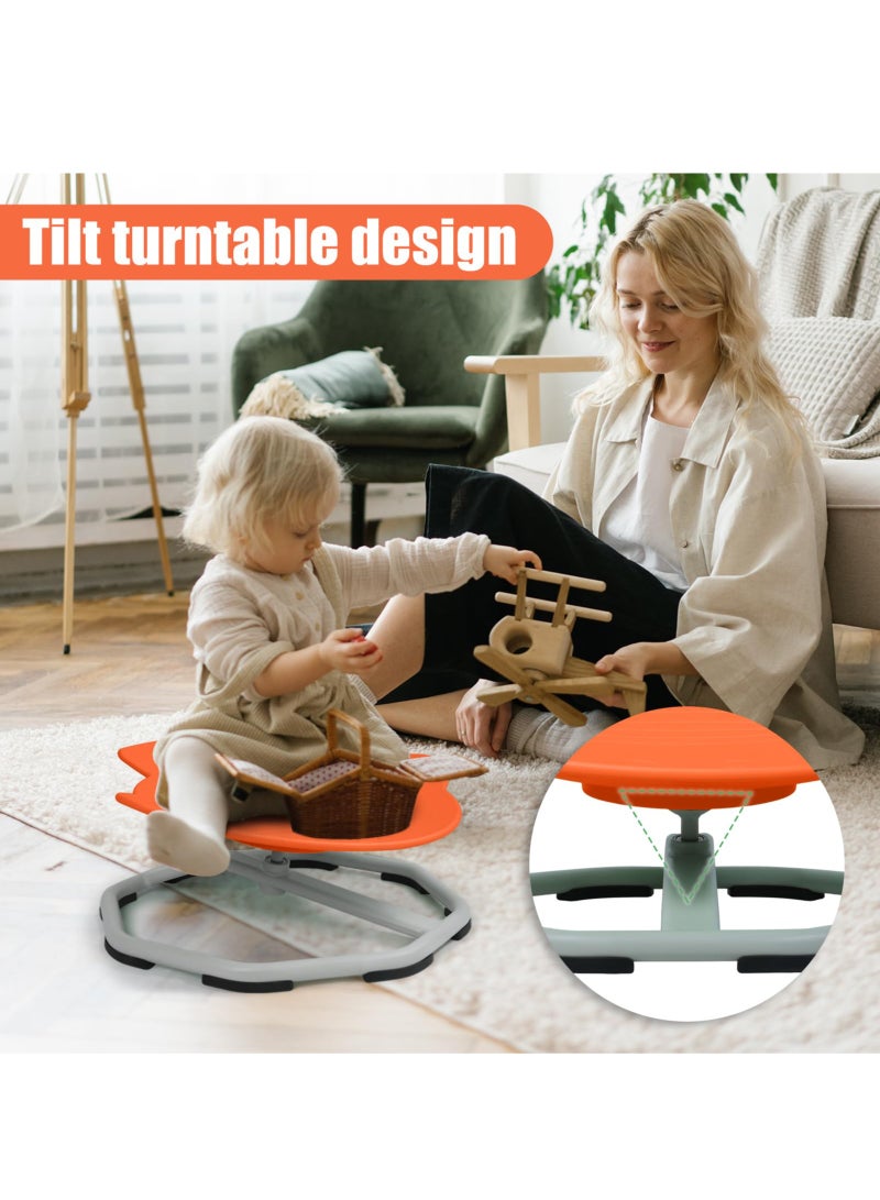 XiuWoo Sensory Spinning Chair for Kids with Autism,Sit and Spin Chair for Kids Autism, 360° Sensory Integration Training Toy,Swivel ADHD Chair,Sensory Equipment,Special Education,UFO Shape Orange - Image 4