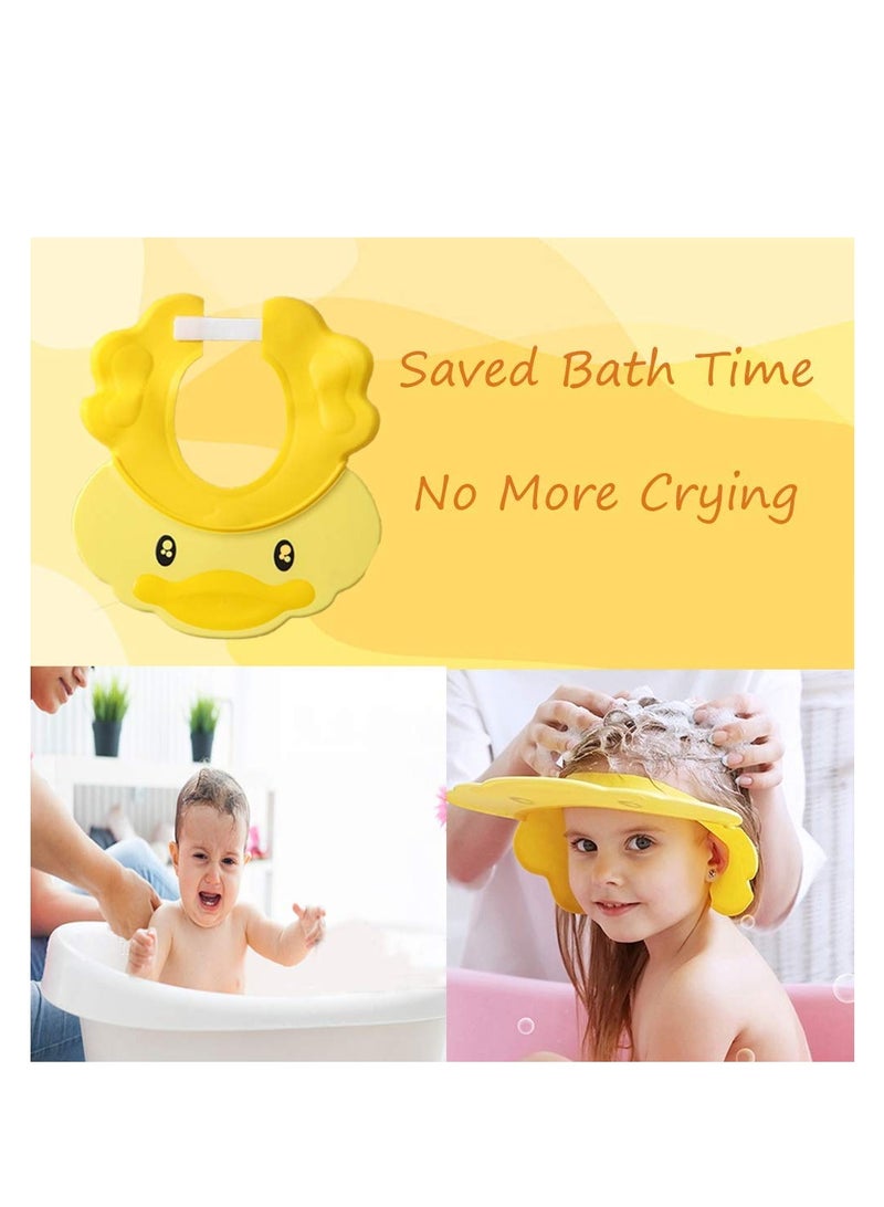 Baby Shower Cap, Yellow Adjustable Silicone Shampoo Bath Cap, Waterproof Bathing Hat, Infants Soft Shampoo Hat, Soft Protection Safety Protect Eye Ear, for Infants Toddlers Kids Children - Image 4