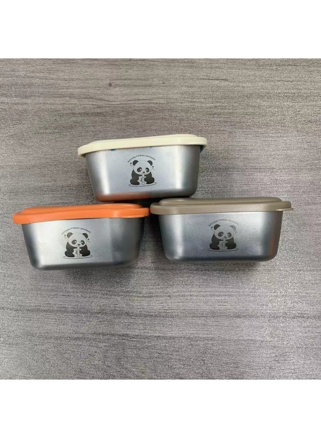 Stainless Steel Mini Sauce Household Tomato Cooking Box Salad Dressing Portable Outdoor Special Seasoning Box Dip Dish-Specifications:No Laser-Color:Stainless Steel Bear Seasoning Box  - Image 1