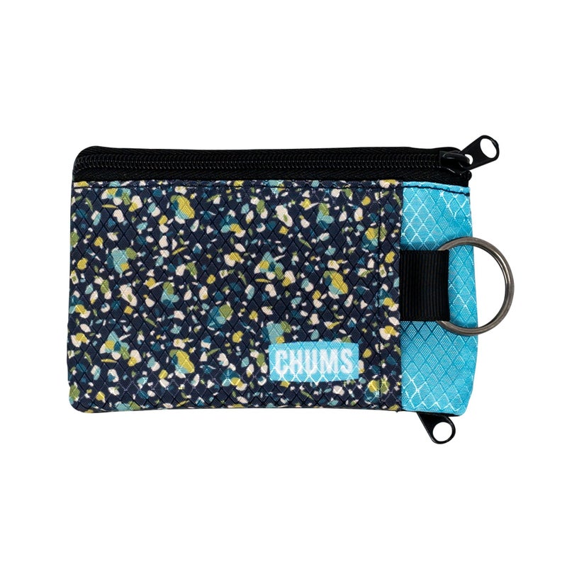 Chums Surfshorts Wallet - Lightweight Slim Wallet with RFID Blocking Card & Clear ID Window - Zippered, Water Resistant w/Key Ring (Terrazzo) - Image 1