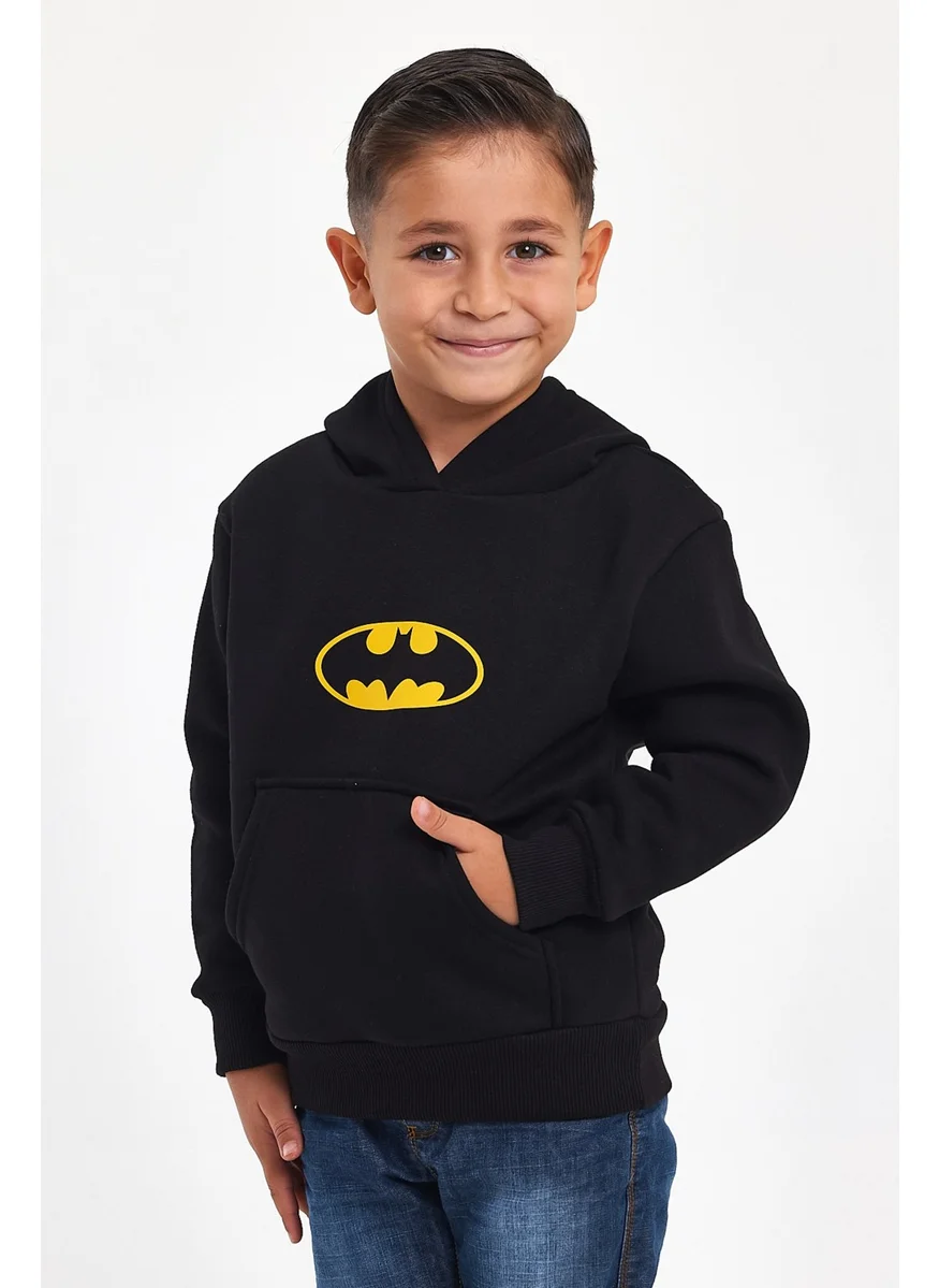 Mrs & Kids Winter Black Hoodie Children's Black Men's Unisex Oversize Sweatshirt Hoodie