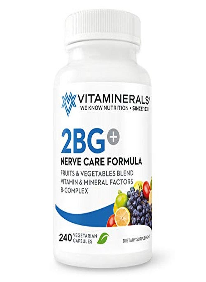 Vitaminerals 2BG+™ B Complex Immune Support High Potency B Complex | Fruits & Veggies Blend | 240 Veggie Caps - Image 1