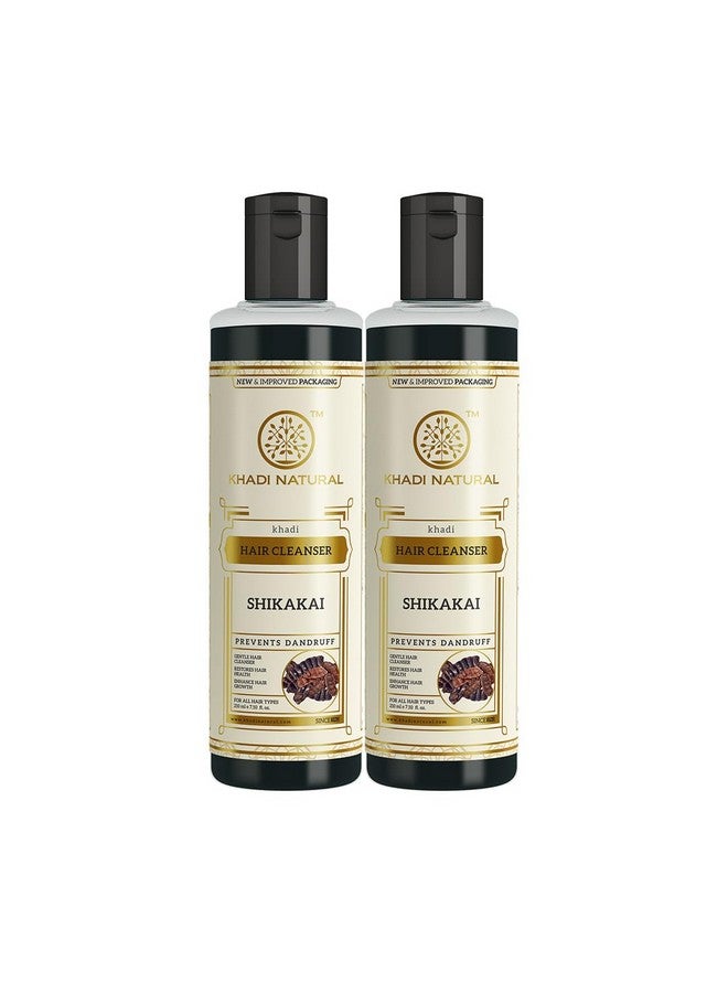 Khadi Natural Shikakai Shampoo For Cleaning Hair | Natural Hair Cleanser With Shikakai | Nourishing Shampoo For Healthy Hair | Suitable For All Hair Types| Pack Of 2 | (210 * 2) (420 Ml) - Image 1