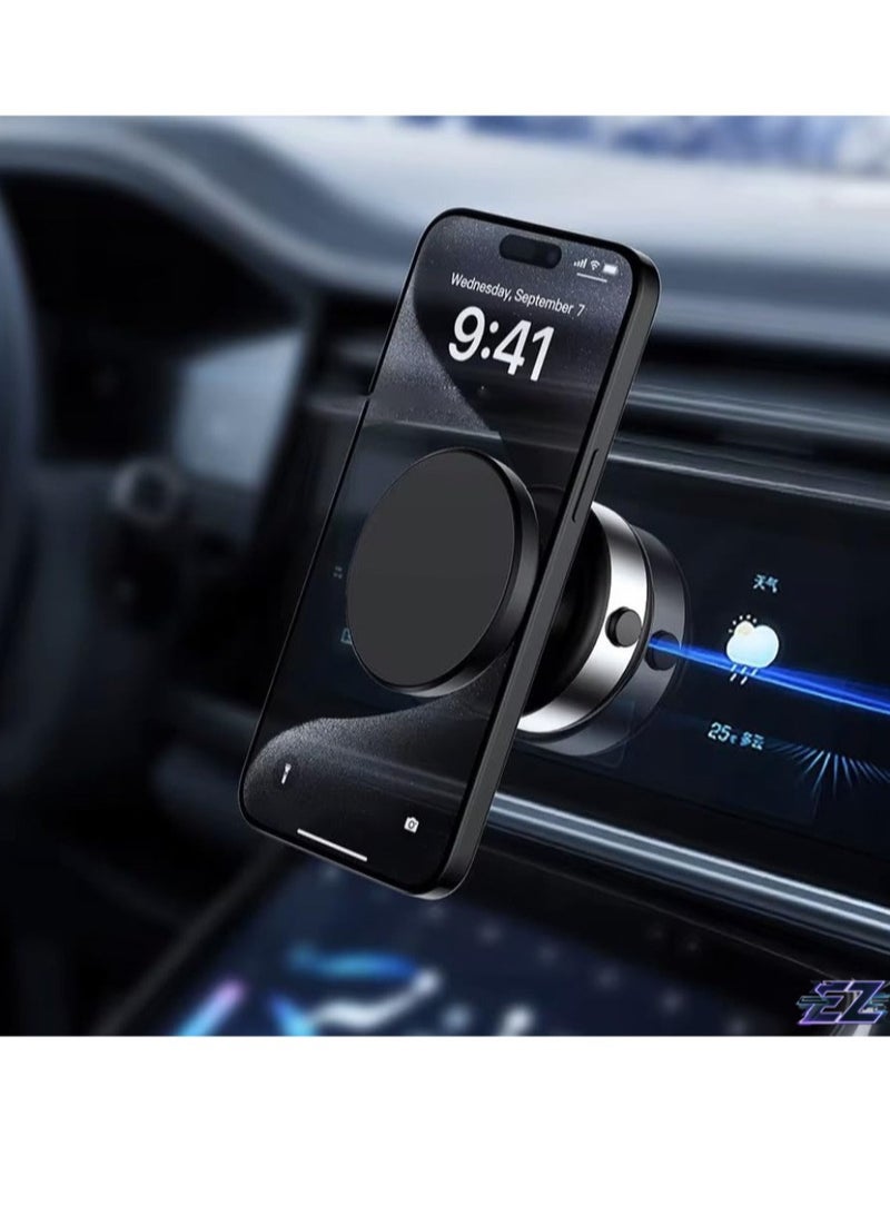 ELTRAZONE "Magnetic Suction Phone Holder for Car, Mirror, Gym – 360° Rotation, Compatible with Metal & Glass Surfaces (Silver)" - Image 2