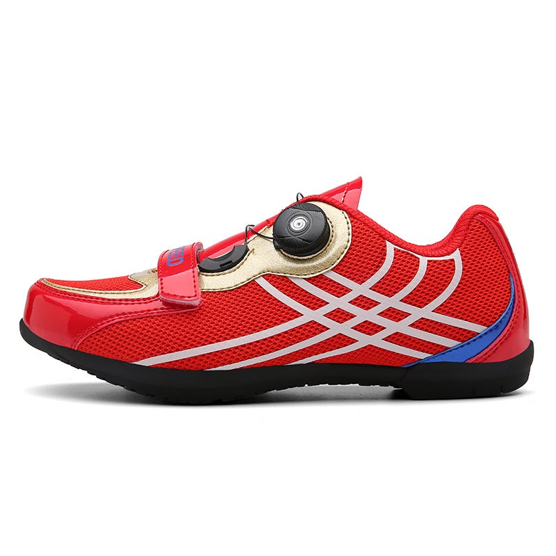 Generic Summer Casual Riding Shoes Men and Women No Lock Non-Lock Breathable Cycling sneaker Road Bike Shoes Mountain Bike Shoes Red 